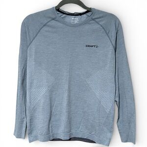 Craft Long Sleeve Shirt Athletic Women’s Large Light Blue Seamless Stretch L